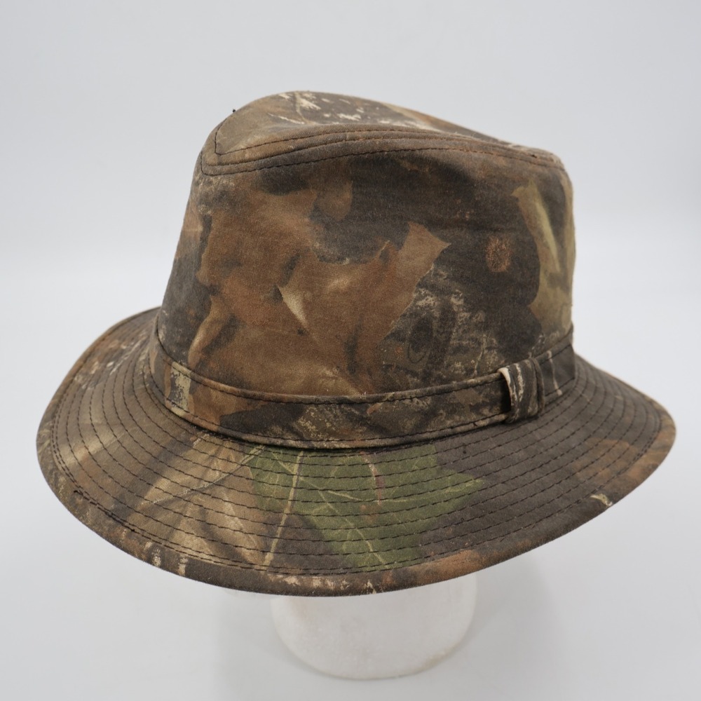 Outdoor Cap Fedora Hat Mens OSFM Camo Woodland Utility Gorpcore Bucket Hat